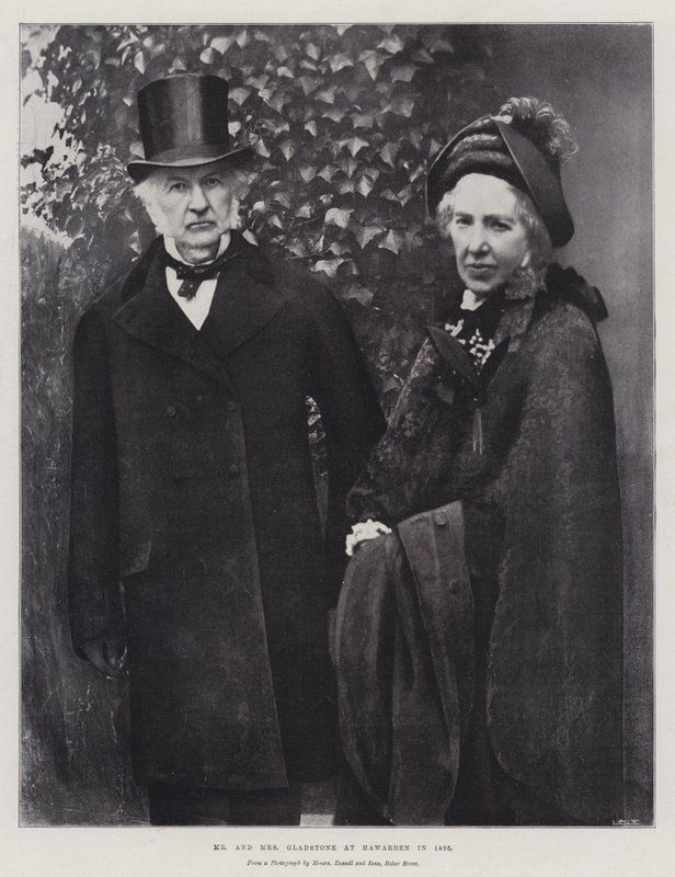 Mr and Mrs Gladstone at Hawarden in 1895 by English Photographer