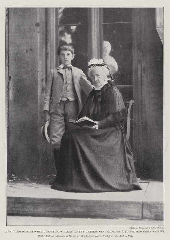 Mrs Gladstone and Her Grandson, William Glynne Charles Gladstone, Heir to the Hawarden Estates by English Photographer
