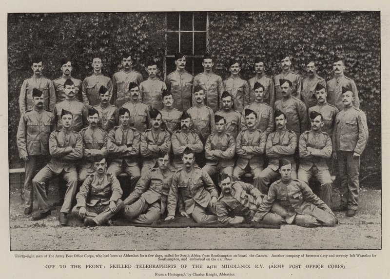 Off to the Front, Skilled Telegraphists of the 24th Middlesex Rifle Volunteers, Army Post Office Corps by English Photographer