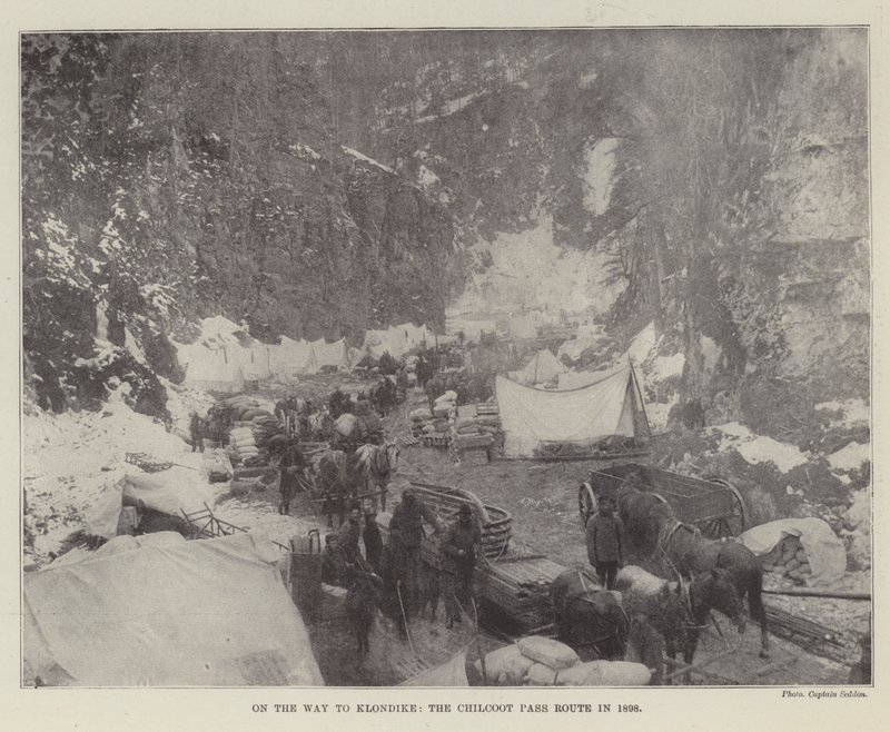 On the Way to Klondike, the Chilcoot Pass Route in 1898 by English Photographer