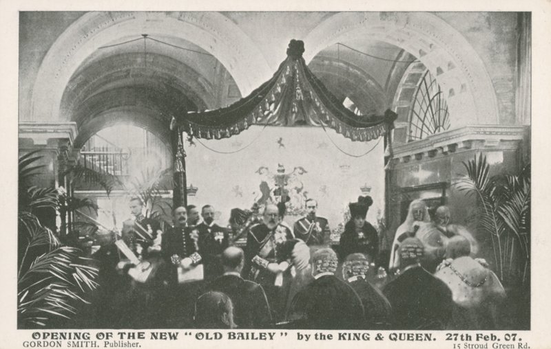 Opening of the Old Bailey by the King and Queen, 27 February 1907 by English Photographer