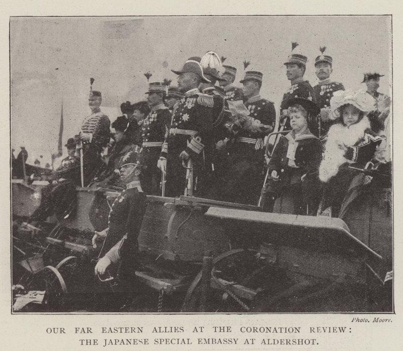 Our Far Eastern Allies at the Coronation Review, the Japanese Special Embassy at Aldershot by English Photographer