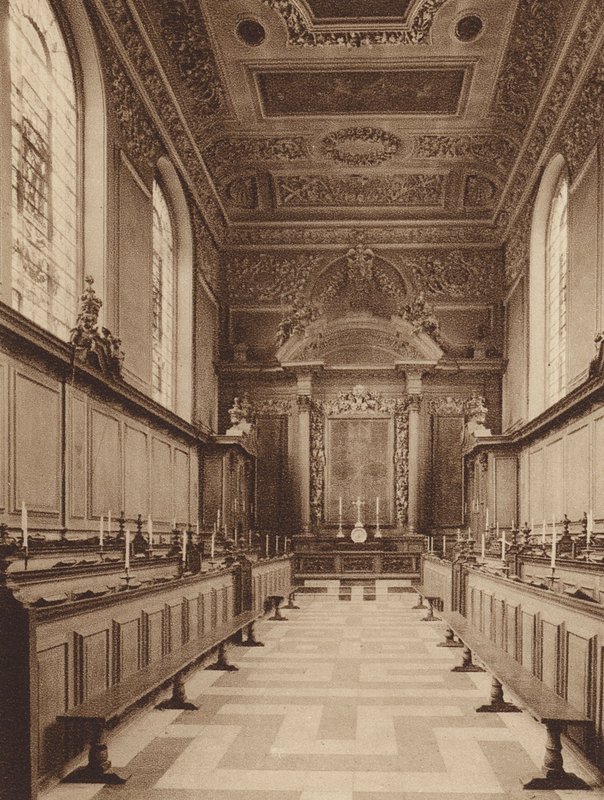 Oxford: Trinity College, Interior of Chapel, looking east by English Photographer