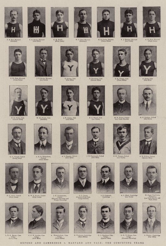 Oxford and Cambridge vs Harvard and Yale, the Competing Teams by English Photographer