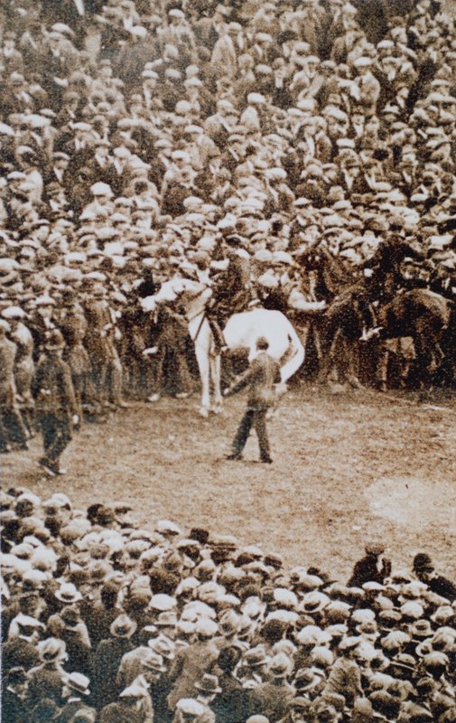 PC Storey Eases Back the Crowd and Prevents Disaster by English Photographer