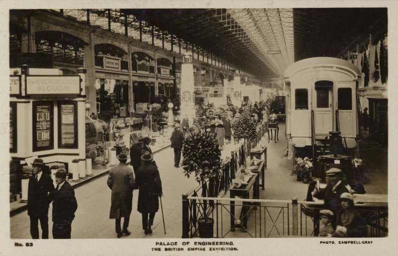 Palace of Engineering at the British Empire Exhibition, held in Wembley, Middlesex in 1924 and 1925 by English Photographer
