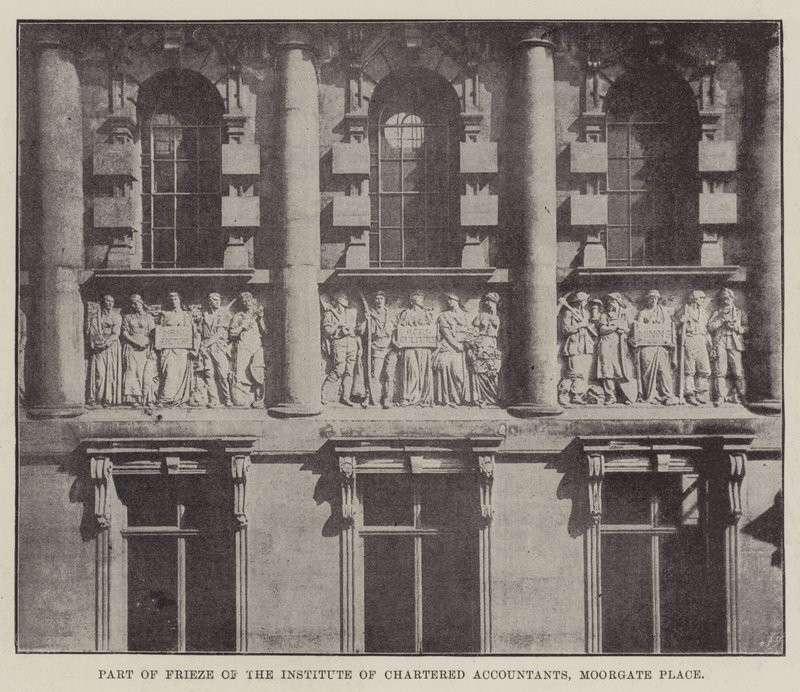 Part of Frieze of the Institute of Chartered Accountants, Moorgate Place by English Photographer