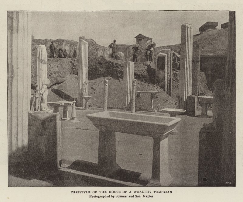Peristyle of the House of a Wealthy Pompeian by English Photographer