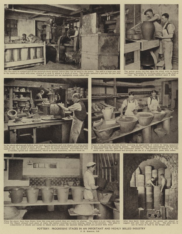 Pottery, Progressive stages in an important and highly skilled industry by English Photographer