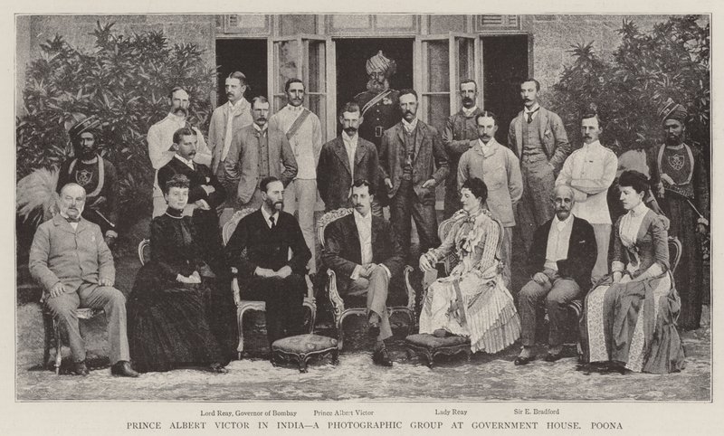 Prince Albert Victor in India, a Photographic Group at Government House, Poona by English Photographer