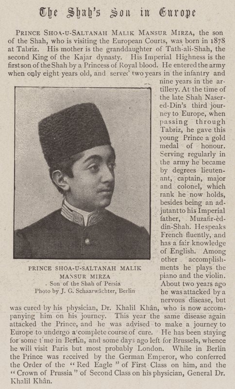 Prince Shoa-U-Saltanah Malik Mansur Mirza by English Photographer