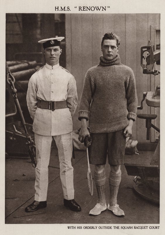 Prince of Wales with his orderly aboard HMS Renown by English Photographer