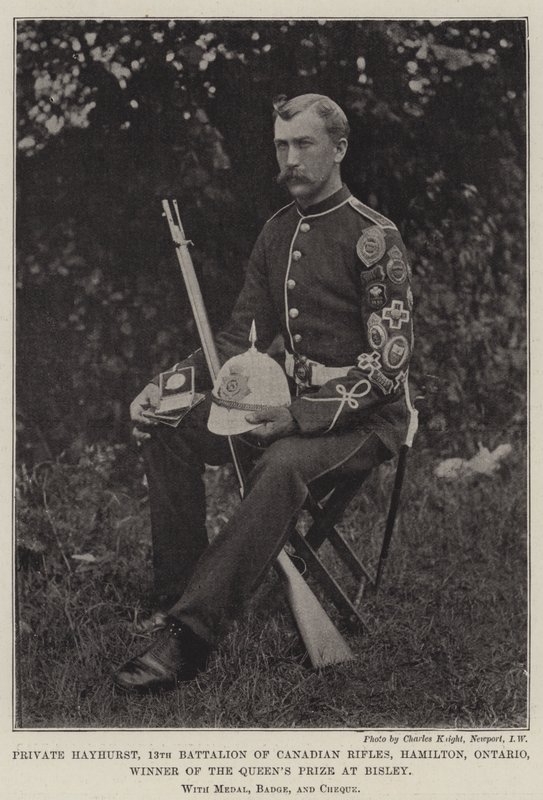 Private Hayhurst, 13th Battalion of Canadian Rifles, Hamilton, Ontario, Winner of the Queen