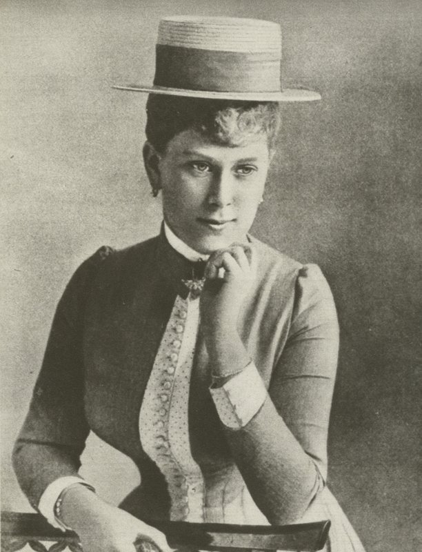 Queen Mary, at 18, wearing a boater by English Photographer