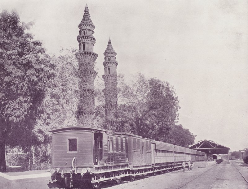 Railway Station and Minarets, Ahmedabad by English Photographer