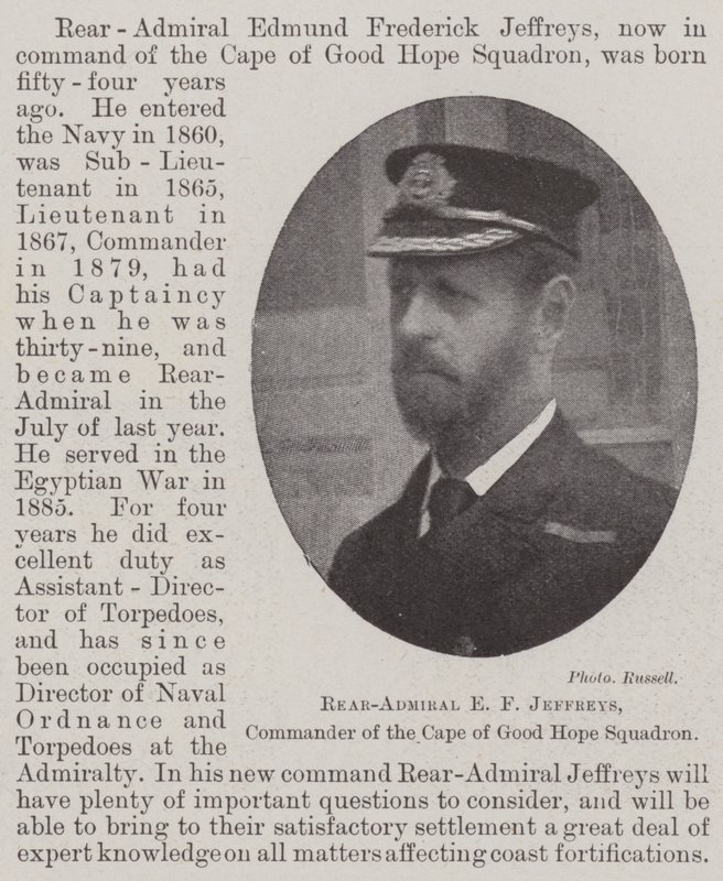 Rear-Admiral E F Jeffreys, Commander of the Cape of Good Hope Squadron by English Photographer