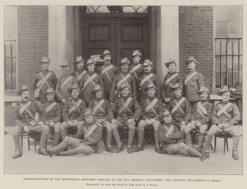 Representatives of the Honourable Artillery Company in the City Imperial Volunteers, the Mounted Detachment in Khaki by English Photographer