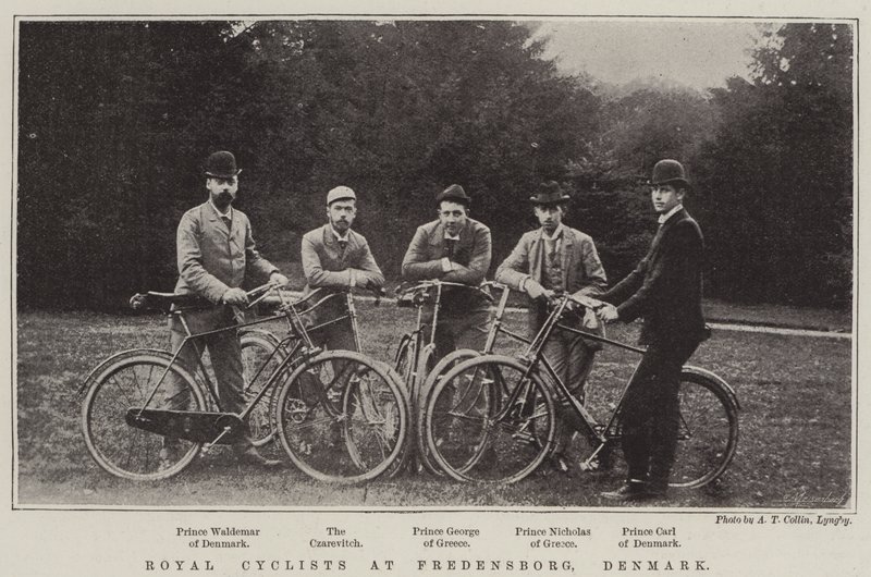 Royal Cyclists at Fredensborg, Denmark by English Photographer