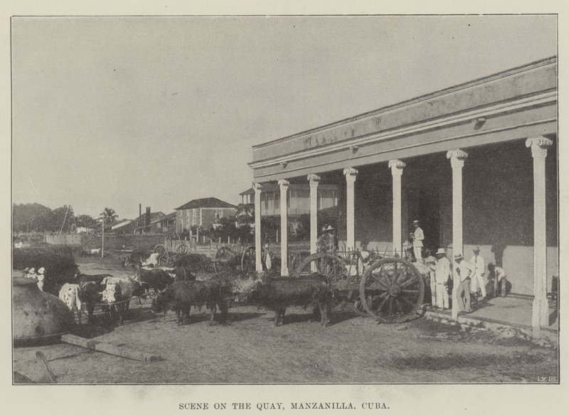 Scene on the Quay, Manzanilla, Cuba by English Photographer