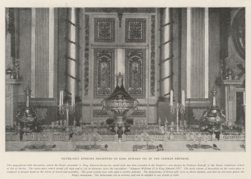 Silver-Gilt Epergne Presented to King Edward VII by the German Emperor by English Photographer