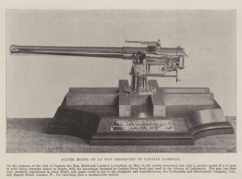 Silver Model of 4.7 Gun presented to Captain Lambton by English Photographer
