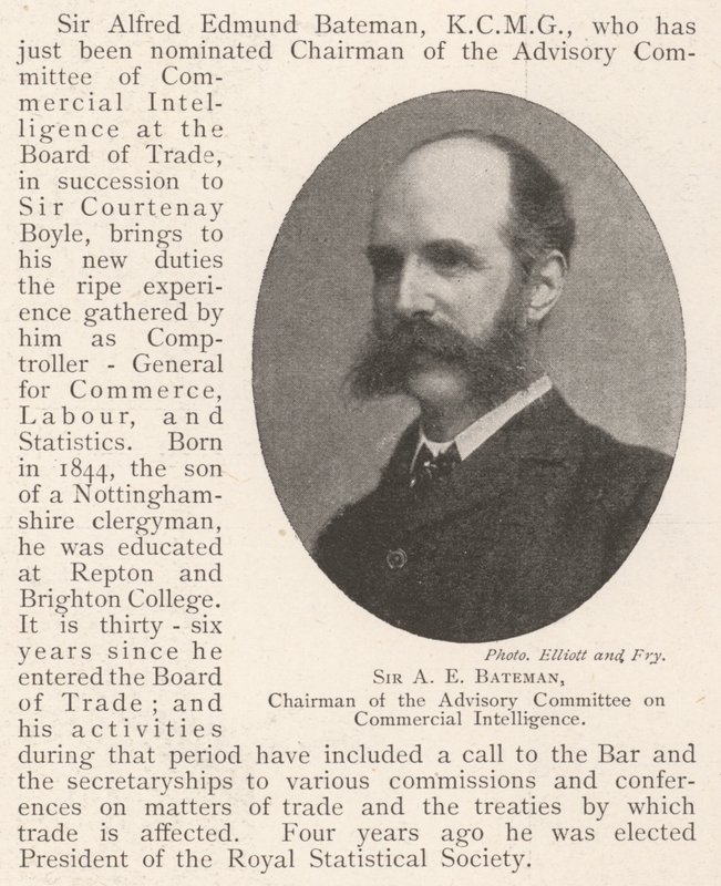 Sir A E Bateman, Chairman of the Advisory Committee on Commercial Intelligence by English Photographer