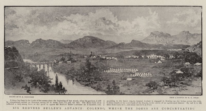 Sir Redvers Bullers Advance, Colenso, where the Boers are concentrating by English Photographer