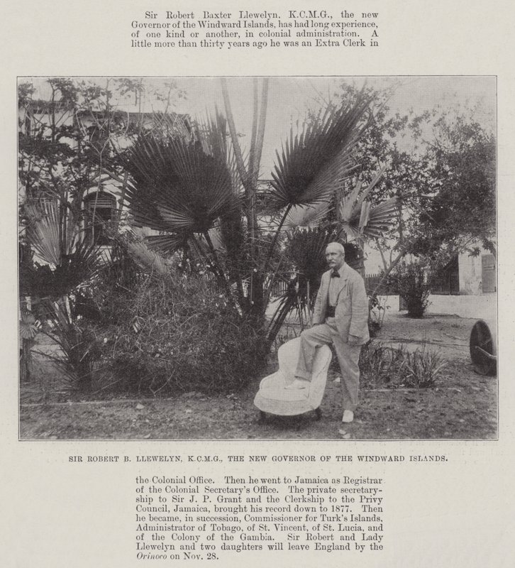 Sir Robert B Llewelyn, KCMG, the New Governor of the Windward Islands by English Photographer