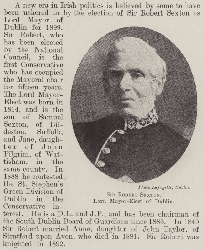 Sir Robert Sexton, Lord Mayor-Elect of Dublin by English Photographer