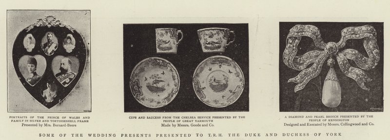 Some of the Wedding Presents presented to the Duke and Duchess of York by English Photographer