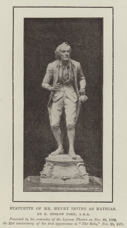 Statuette of Mr Henry Irving as Mathias by English Photographer