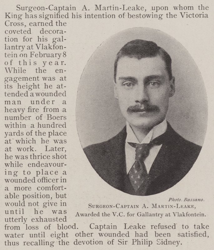 Surgeon-Captain A Martin-Leake, awarded the VC for Gallantry at Vlakfontein by English Photographer