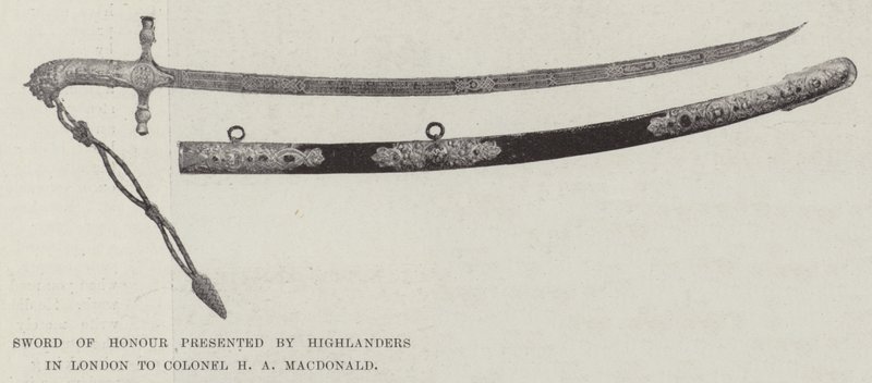 Sword of Honour Presented by Highlanders in London to Colonel H A MacDonald by English Photographer