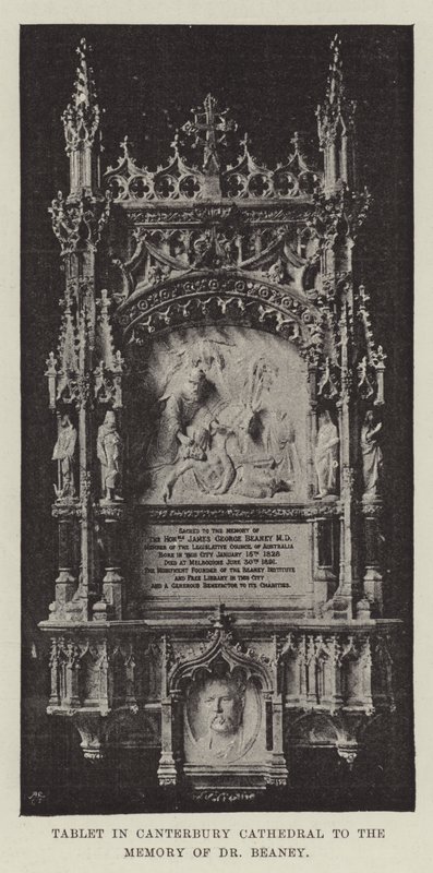 Tablet in Canterbury Cathedral to the Memory of Dr Beaney by English Photographer