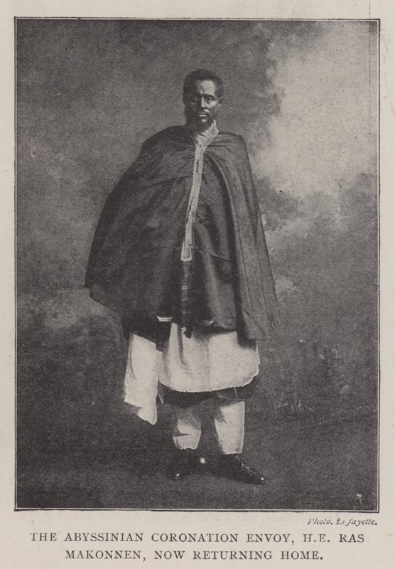 The Abyssinian Coronation Envoy, HE Ras Makonnen, now returning Home, 1902 by English Photographer