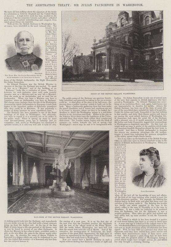 The Arbitration Treaty, Sir Julian Pauncefote in Washington by English Photographer