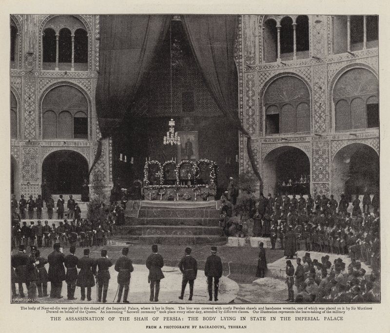 The Assassination of the Shah of Persia, the Body Lying in State in the Imperial Palace by English Photographer
