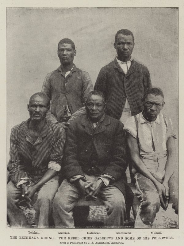 The Bechuana Rising, the Rebel Chief Galishwe and Some of His Followers by English Photographer