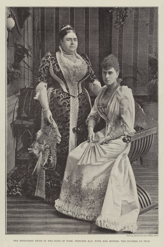 The Betrothed Bride of the Duke of York, Princess May, with her Mother, the Duchess of Teck by English Photographer