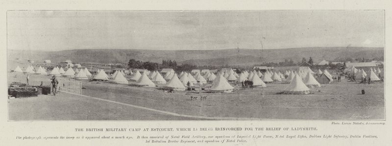 The British Military Camp at Estcourt, which is being reinforced for the Relief of Ladysmith by English Photographer