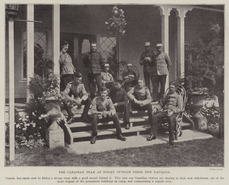 The Canadian Team at Bisley outside their New Pavilion by English Photographer