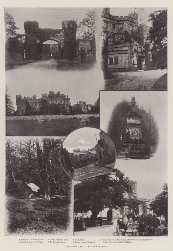 The Castle and Village of Hawarden by English Photographer