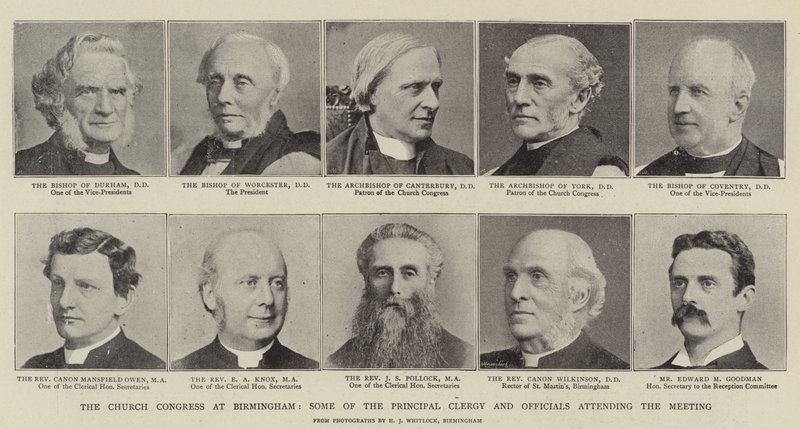 The Church Congress at Birmingham, Some of the Principal Clergy and Officials attending the Meeting by English Photographer