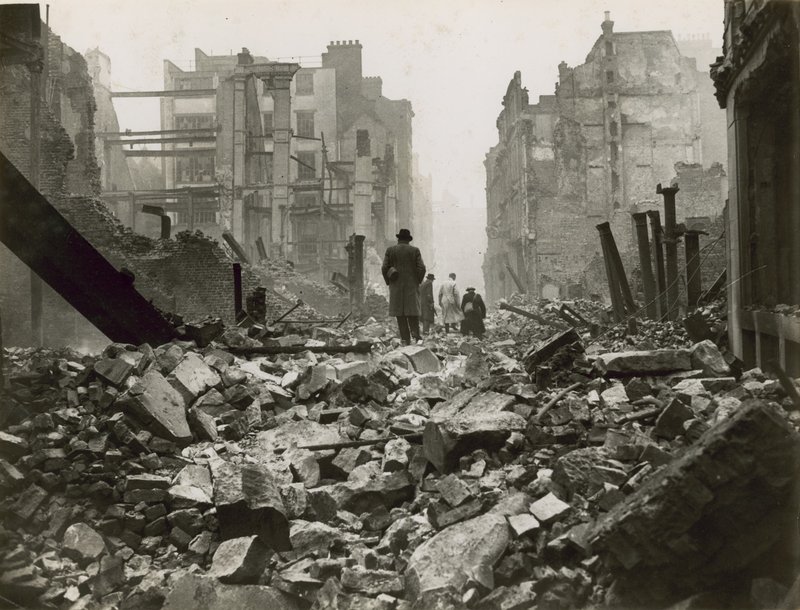 The City of London After a Bombing Raid by English Photographer
