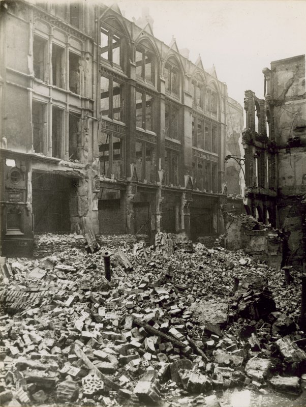 The City of London After a Bombing Raid by English Photographer