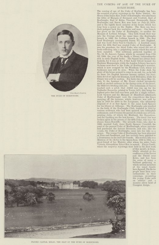The Coming of Age of the Duke of Roxburghe by English Photographer