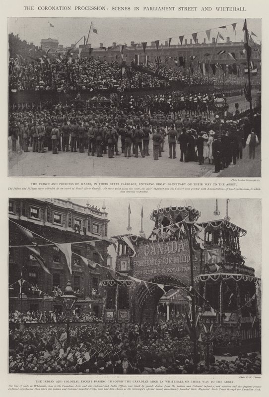 The Coronation Procession, Scenes in Parliament Street and Whitehall by English Photographer