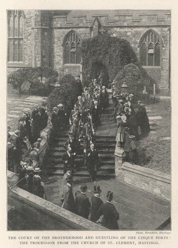The Court of the Brotherhood and Guestling of the Cinque Ports, the Procession from the Church of St Clement, Hastings by English Photographer