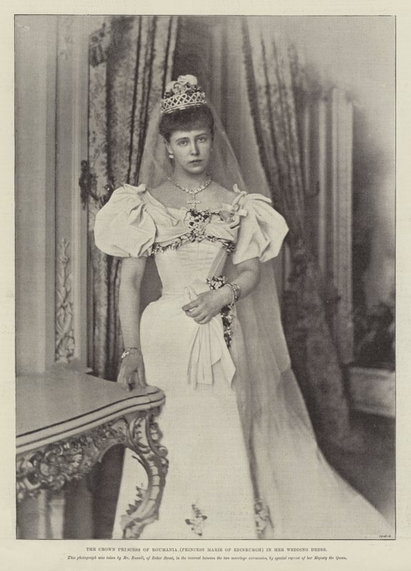 The Crown Princess of Roumania (Princess Marie of Edinburgh) in her Wedding Dress by English Photographer