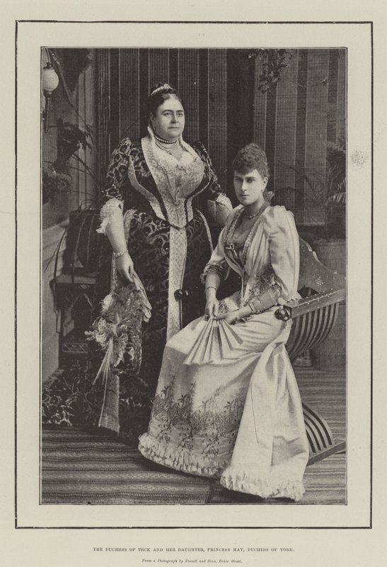 The Duchess of Teck and Her Daughter, Princess May, Duchess of York by English Photographer